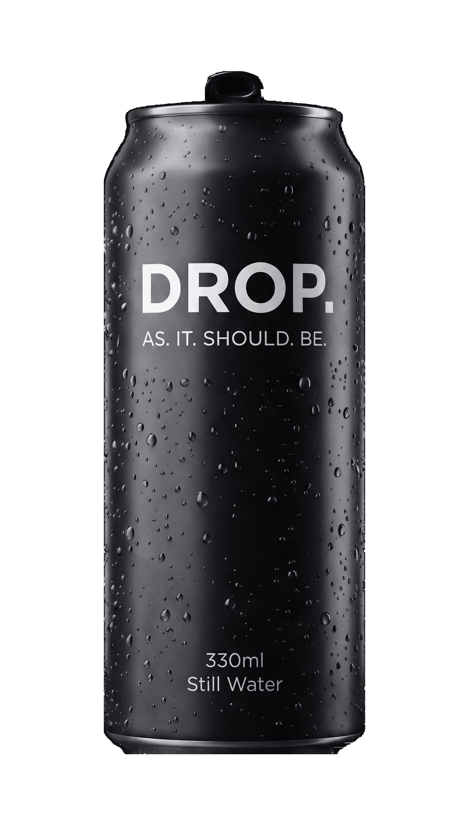 DROP athlete edition functional water in a matte black aluminium can