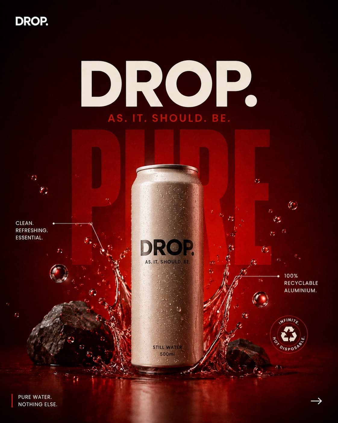 DROP clove water in a premium blood red aluminium can