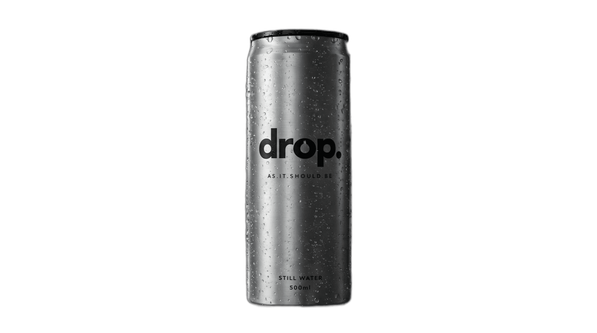 DROP premium still water in a sleek silver aluminium can