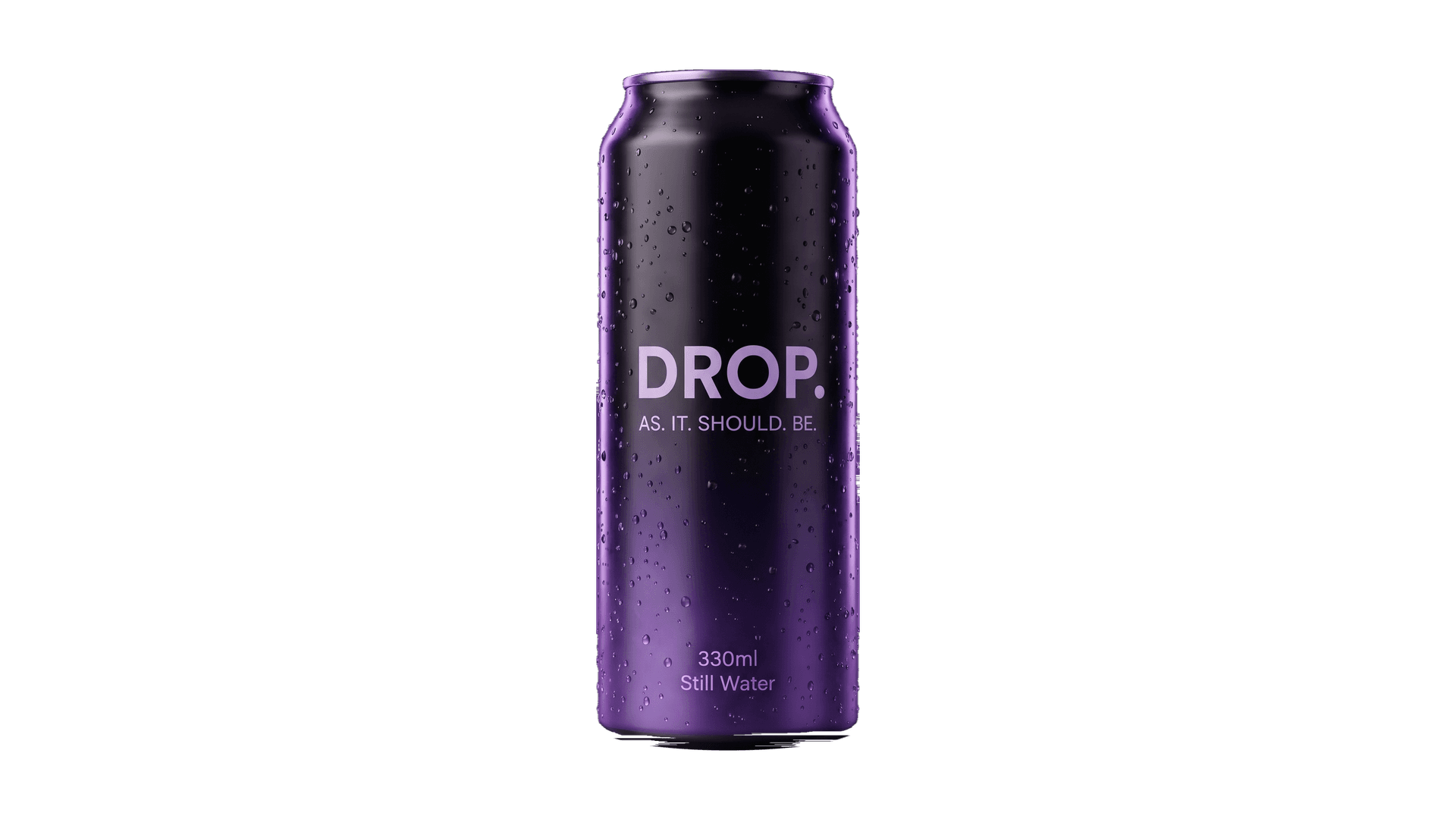 DROP mint functional water can in premium purple aluminium packaging