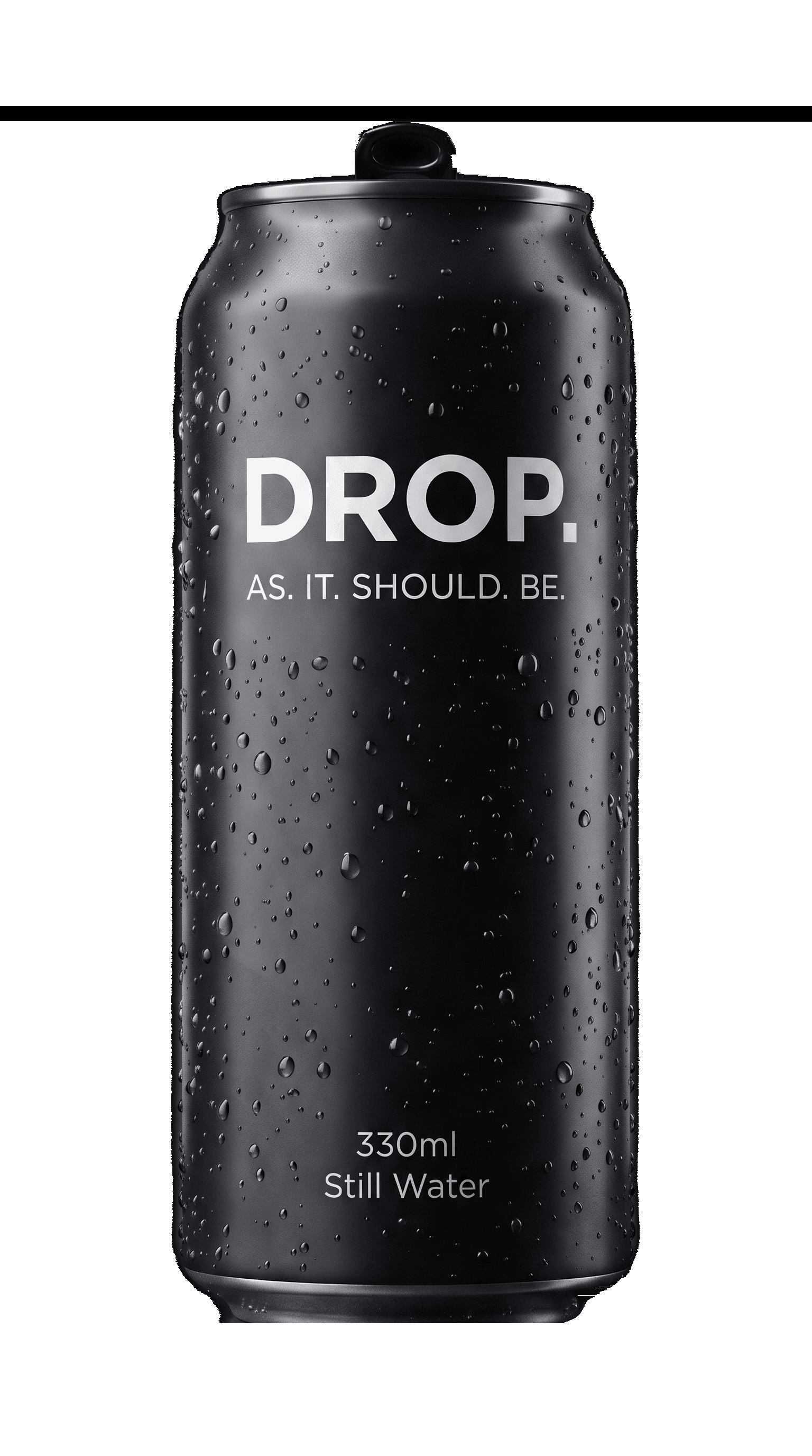 DROP athlete edition functional water in a matte black aluminium can